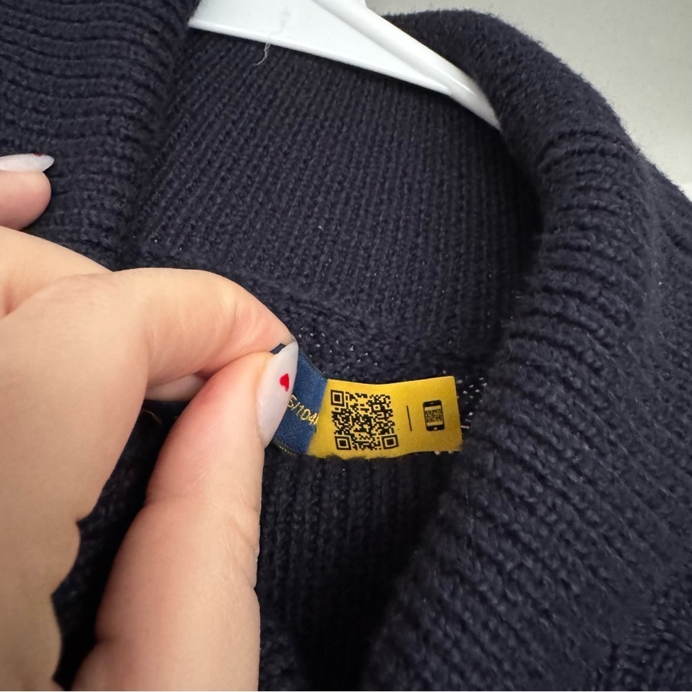 Polo Ralph Lauren Cable Knit Roll Neck Sweater XL Navy Blue [READ] - Picture 9 of 15